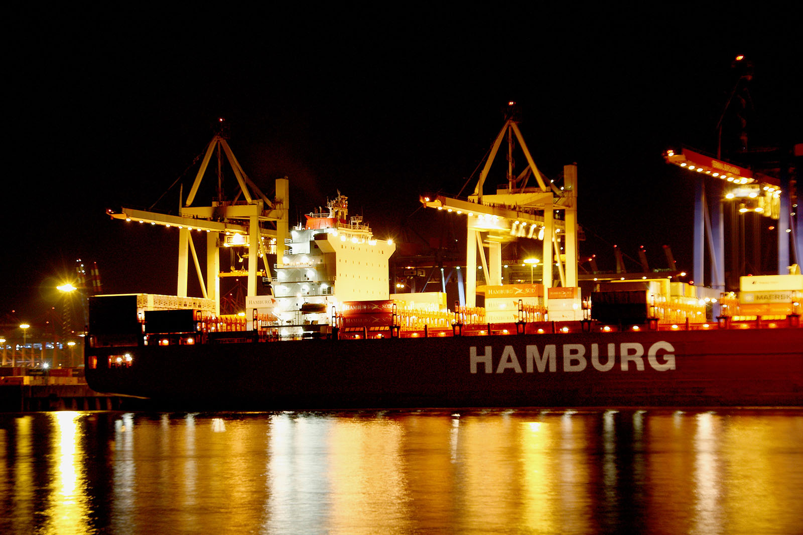 Hamburger Hafen Nachts Hamburg Süd